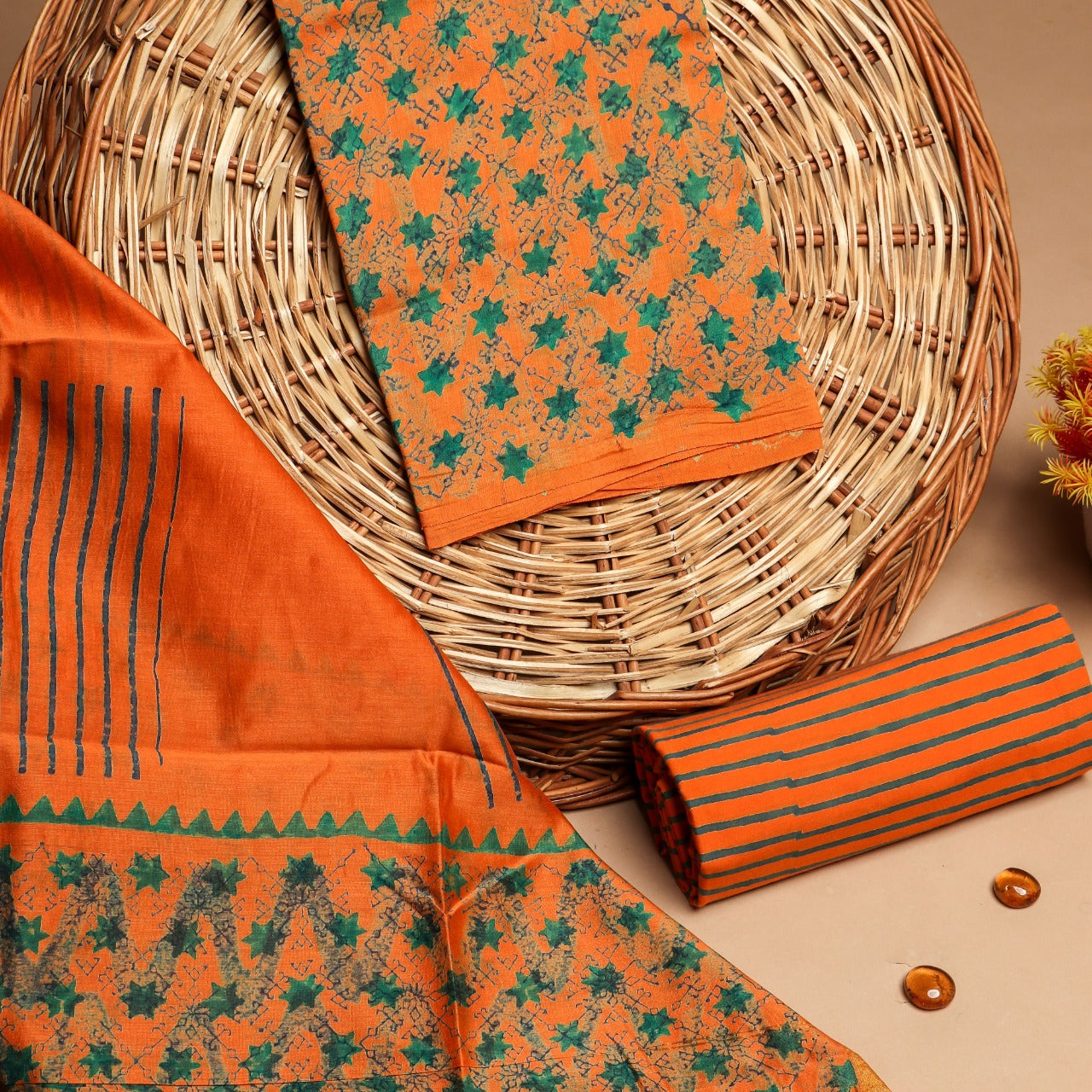 Premium Chanderi Dress Material with Chanderi Silk Dupatta (CHA283) - ShalviFashion