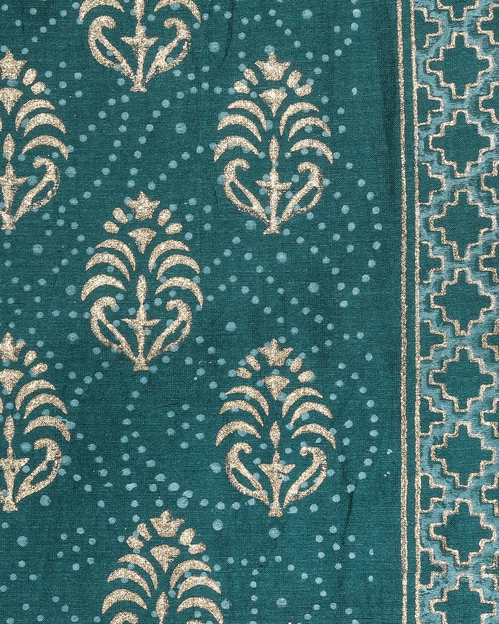Shop Unstitched Block Print Chanderi Silk Suit sets (CHA428)