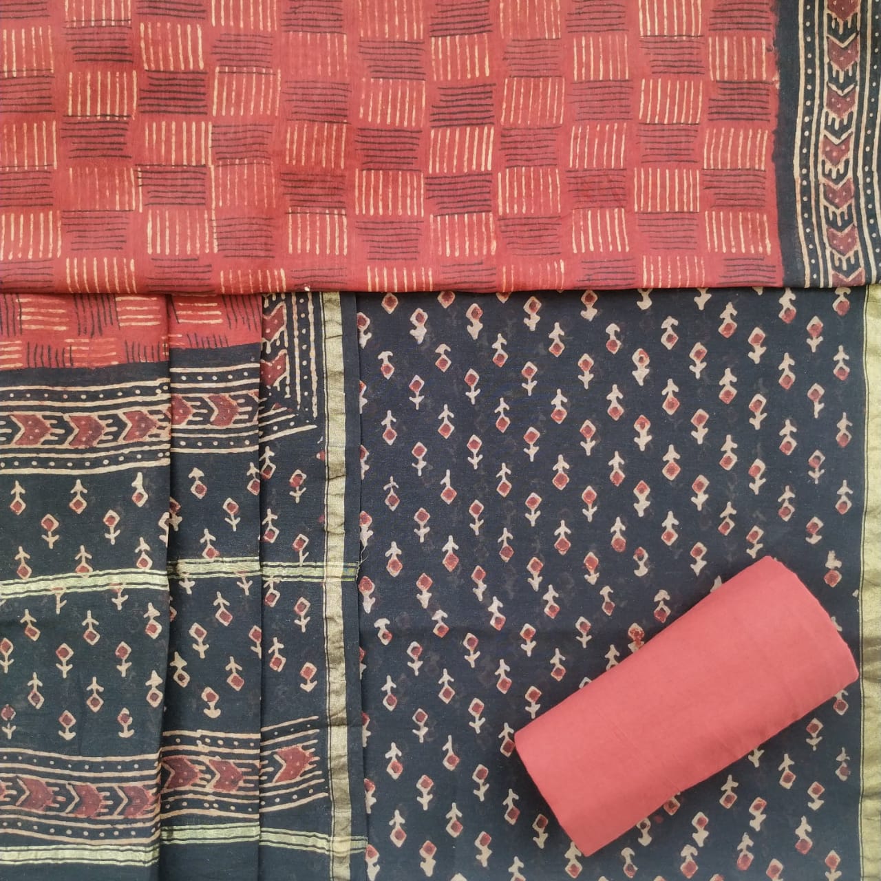 shop unstitched chanderi silk suit sets online