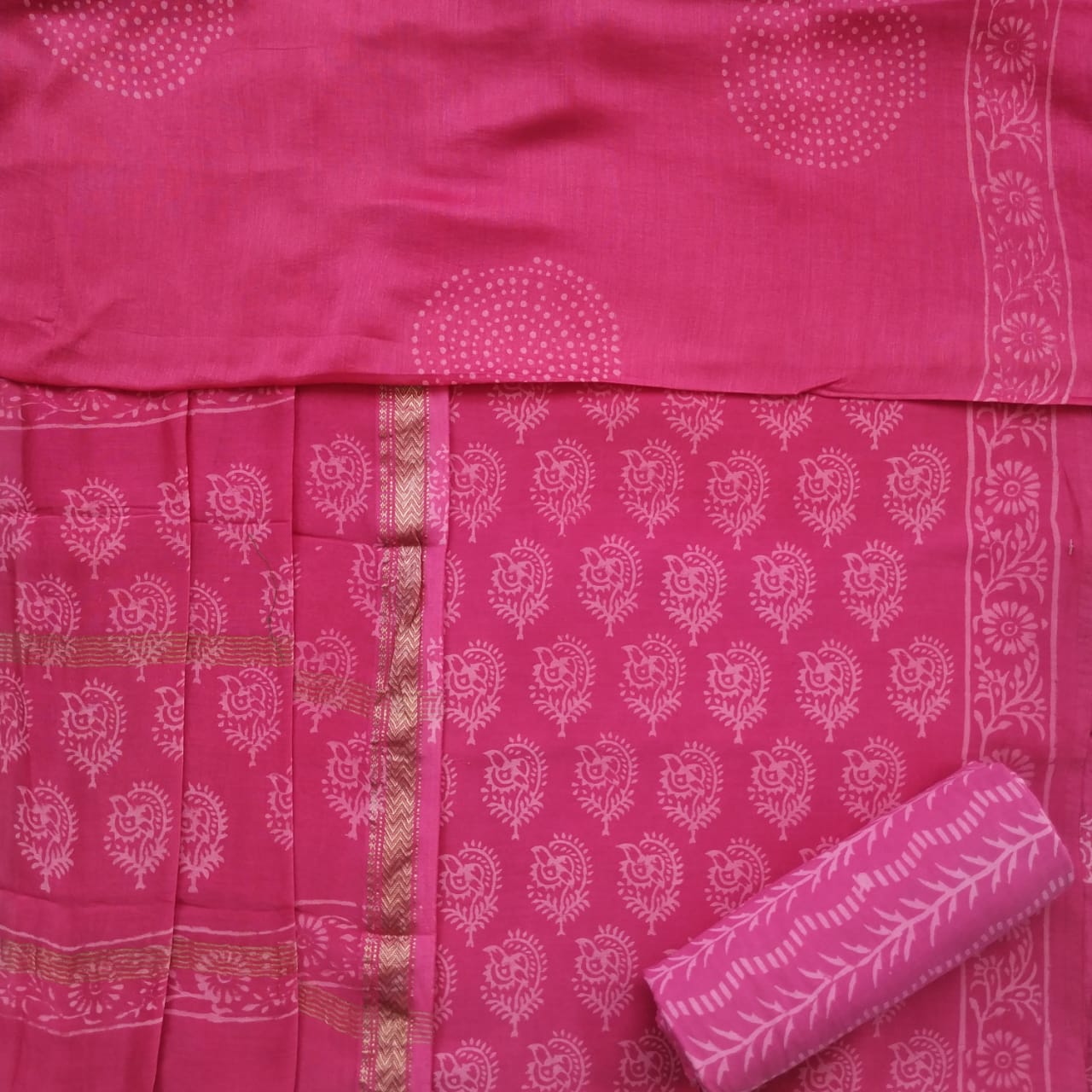 shop chanderi silk suit set