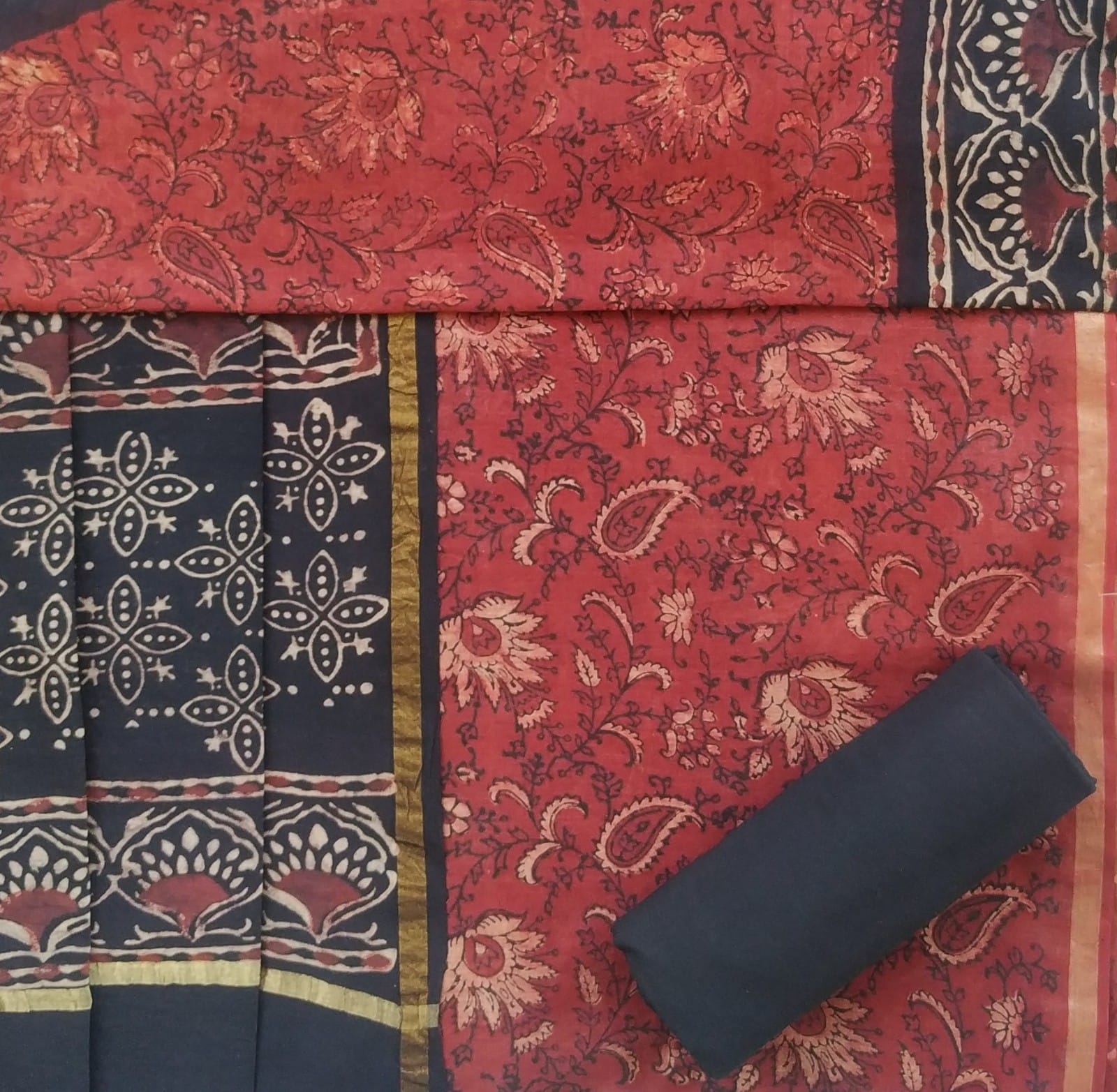 Shop ajrak print chanderi silk suit sets (CHA594)