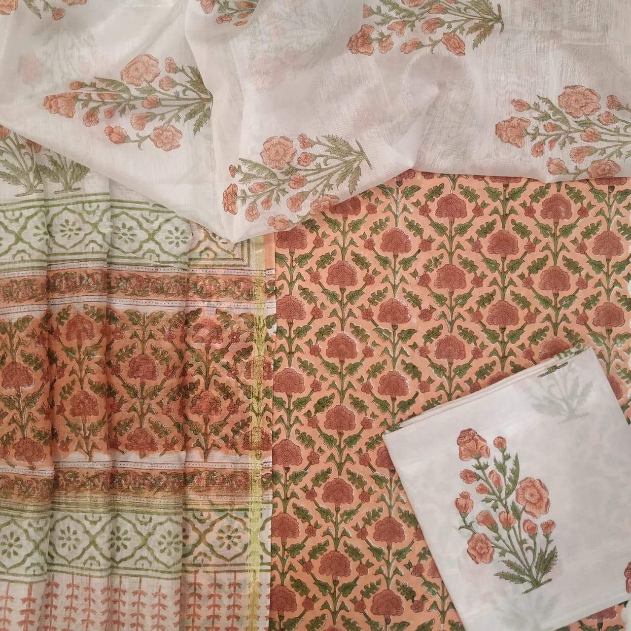 Classic Pure Cotton Suits with  Premium Chanderi Silk Dupatta (CHD21) - ShalviFashion