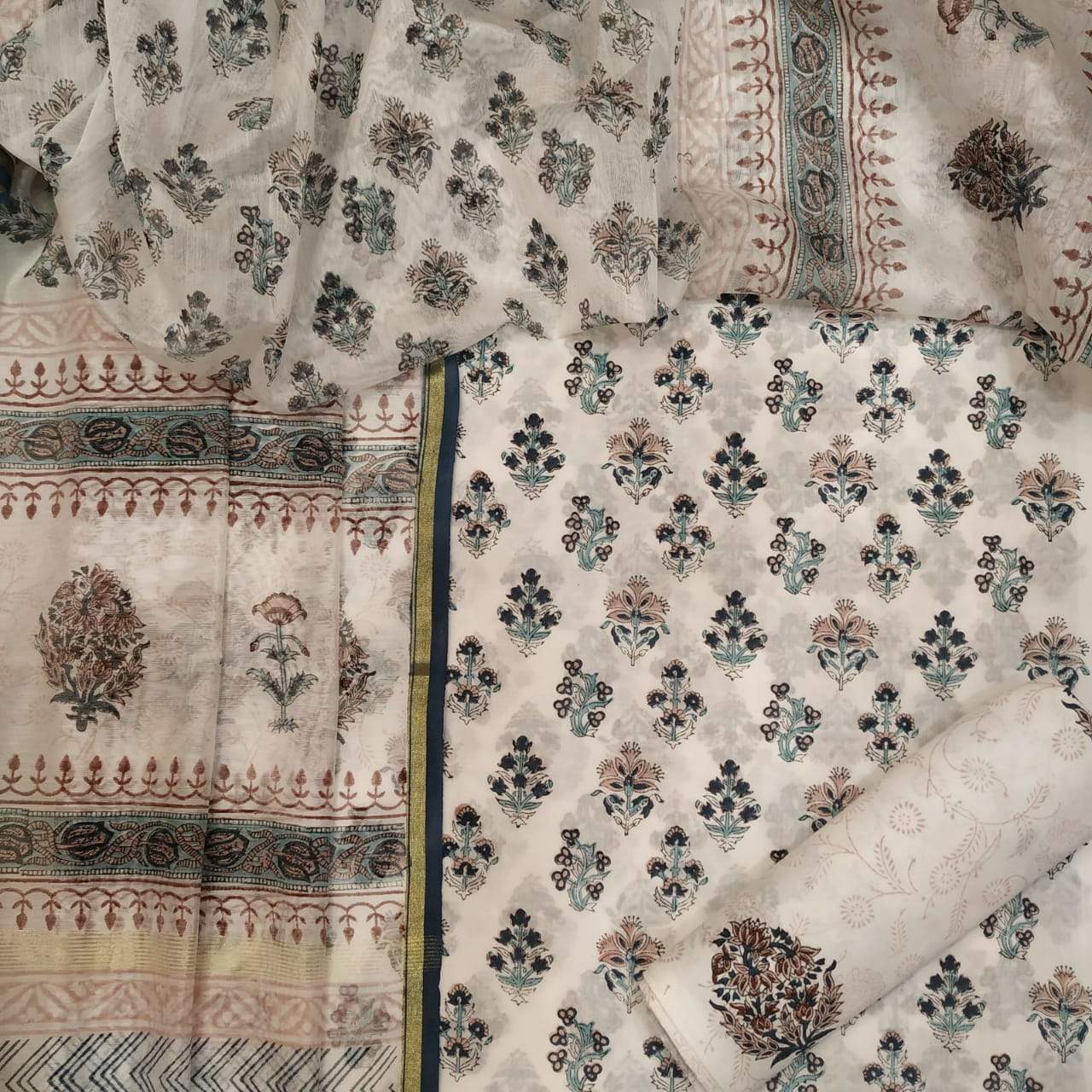Pure Cotton Suits with  Premium Chanderi Silk Dupatta (CHD23) - ShalviFashion