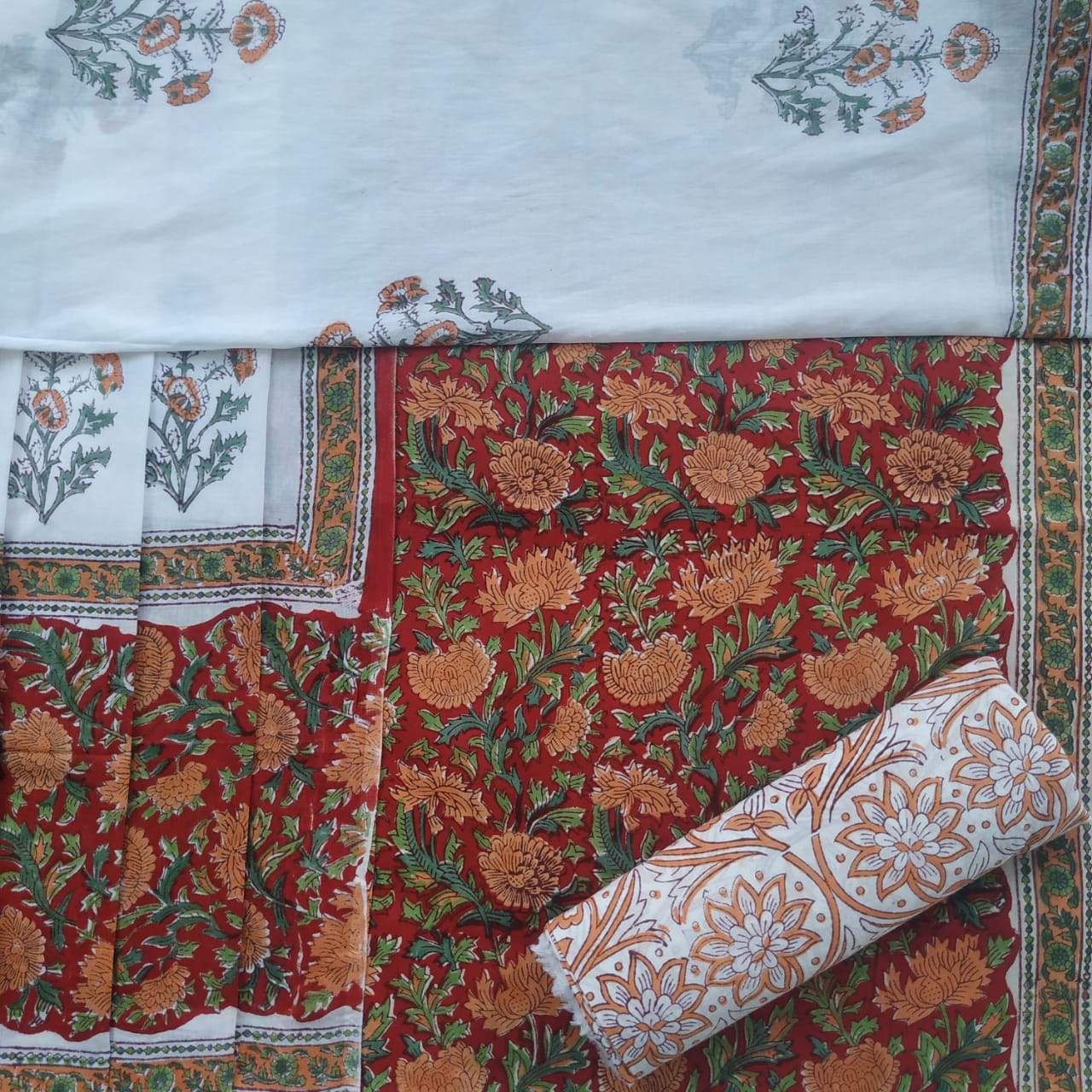 Shop Unstitched Cotton Suits online with Cotton Mulmul Dupatta (CLA02)