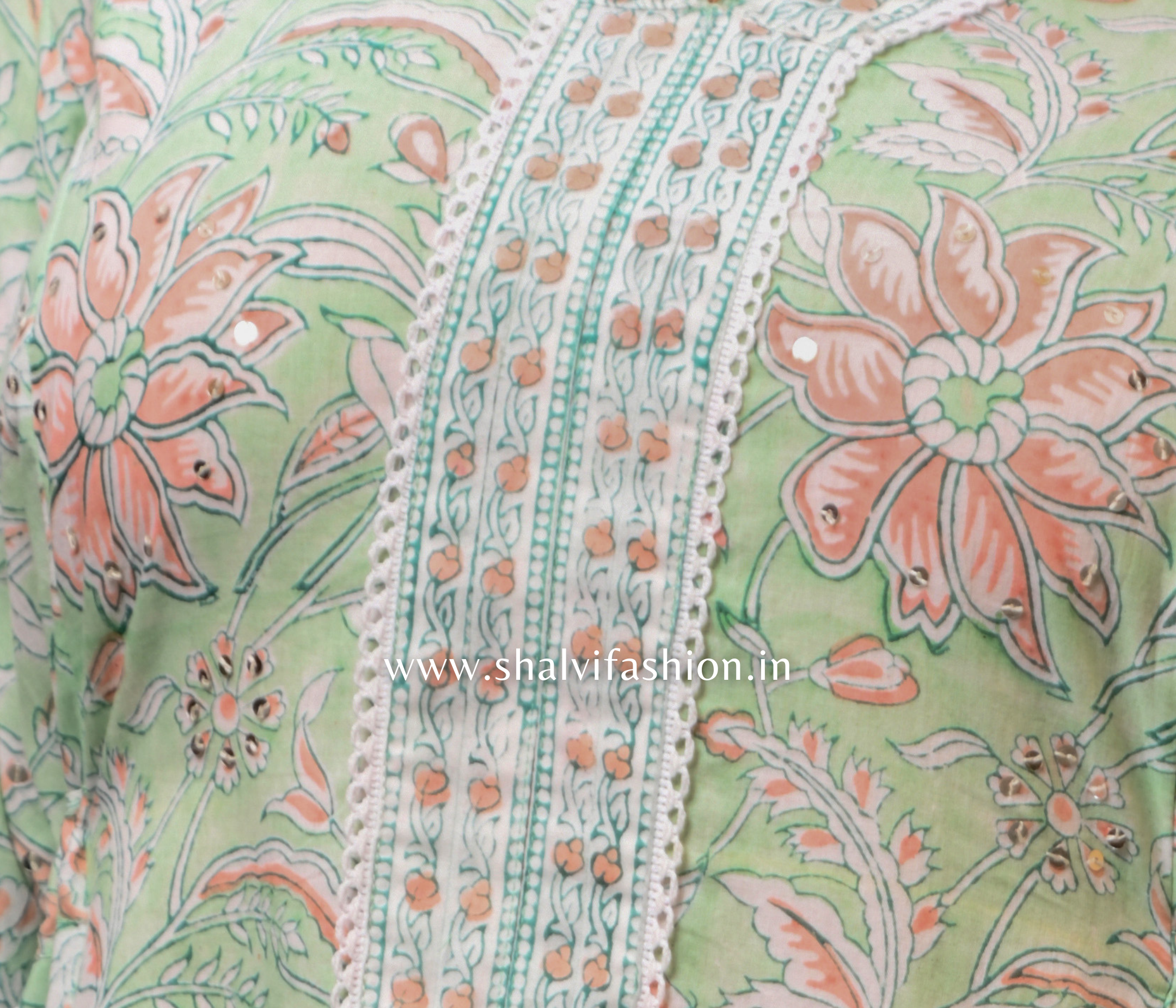 Shop block print a-line kurta suit sets (CSS37KD)