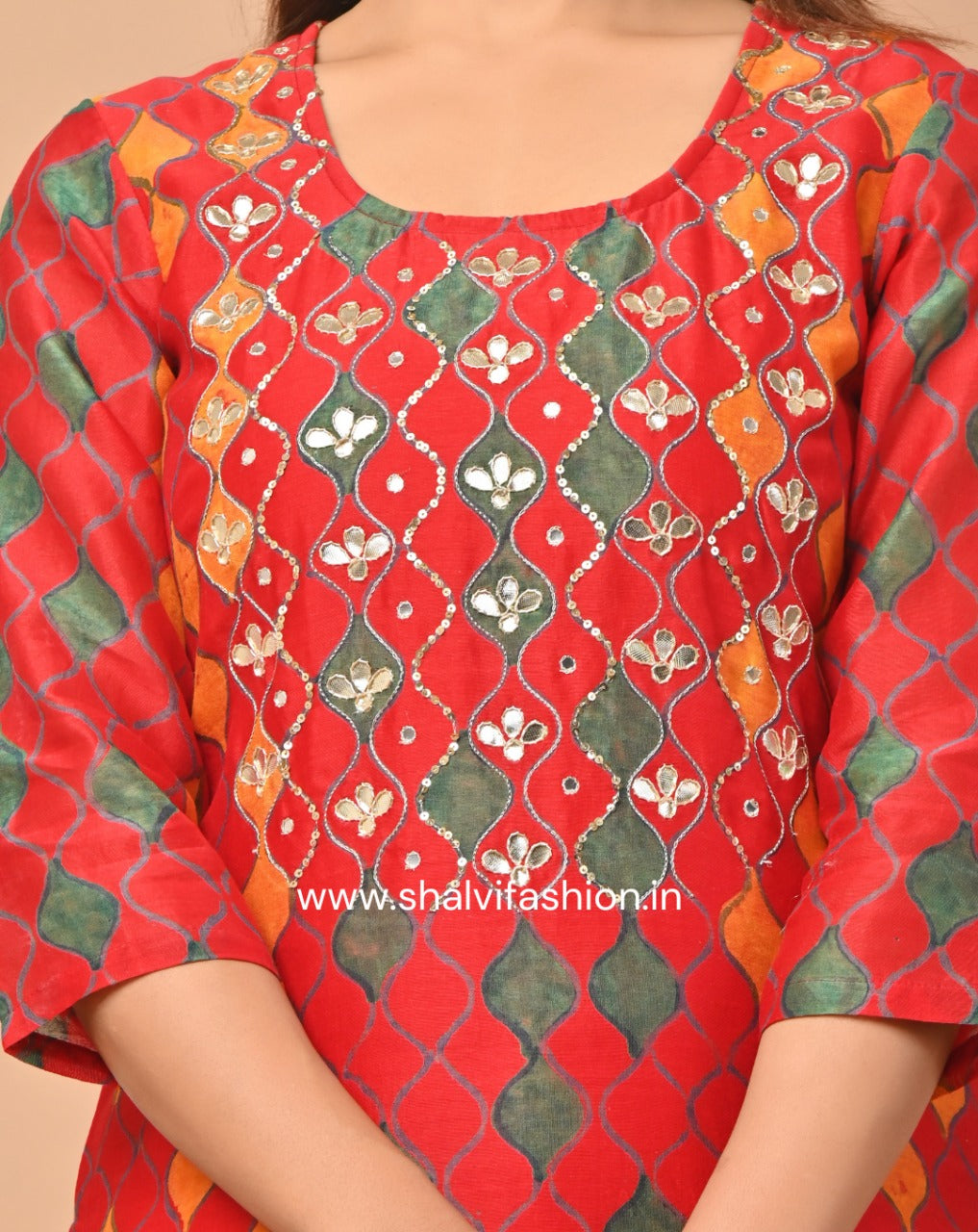 Shop pure chanderi hand block print suit sets online (CSS54)
