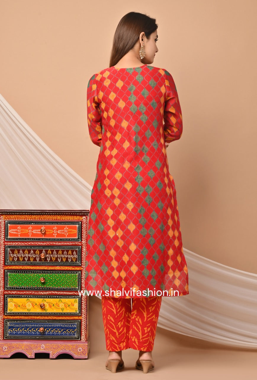 Shop pure chanderi hand block print suit sets online (CSS54)
