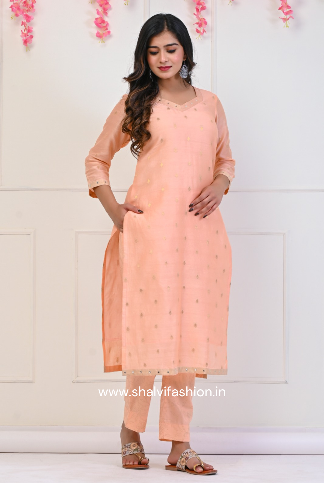 Shop hand block print chanderi silk suits online shopping (CSS65)