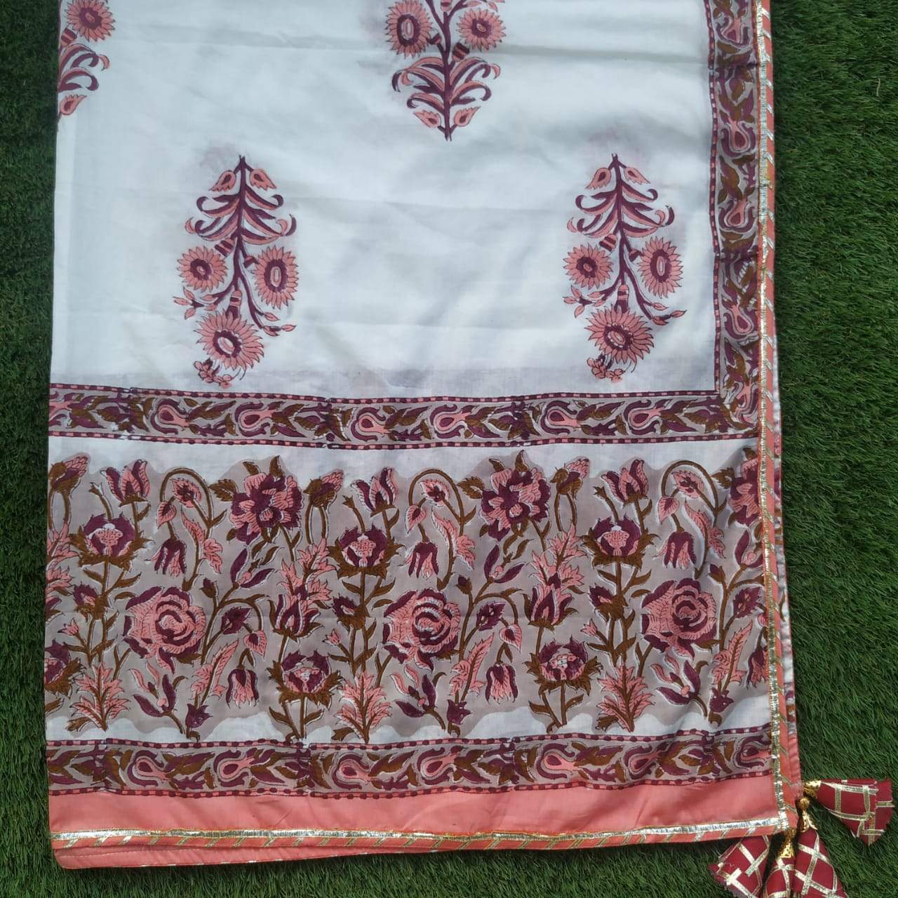 Shop Unstitched Gota Work Suits with Mulmul Dupatta (GOTA129)